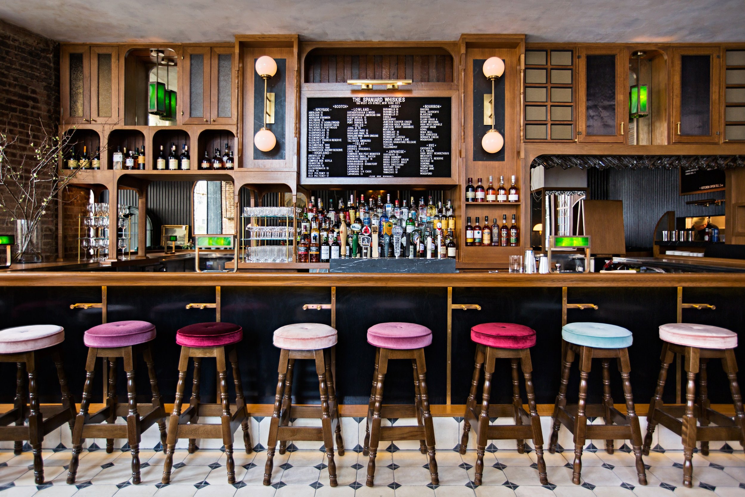 Warm wood bar and hospitality interior