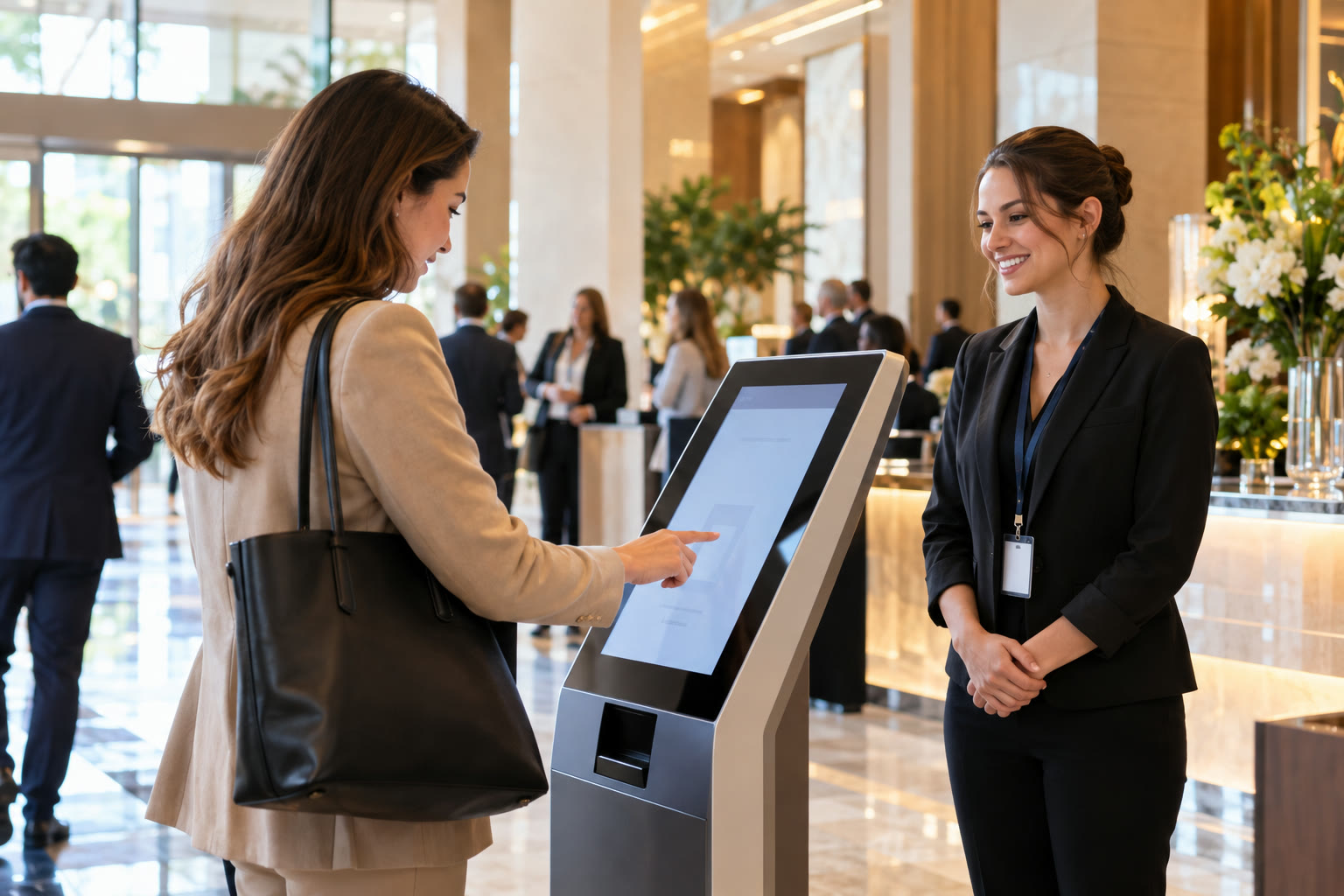 Quiosco de registro digital en un evento